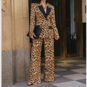 Leopard Print Suit with Black Details​
